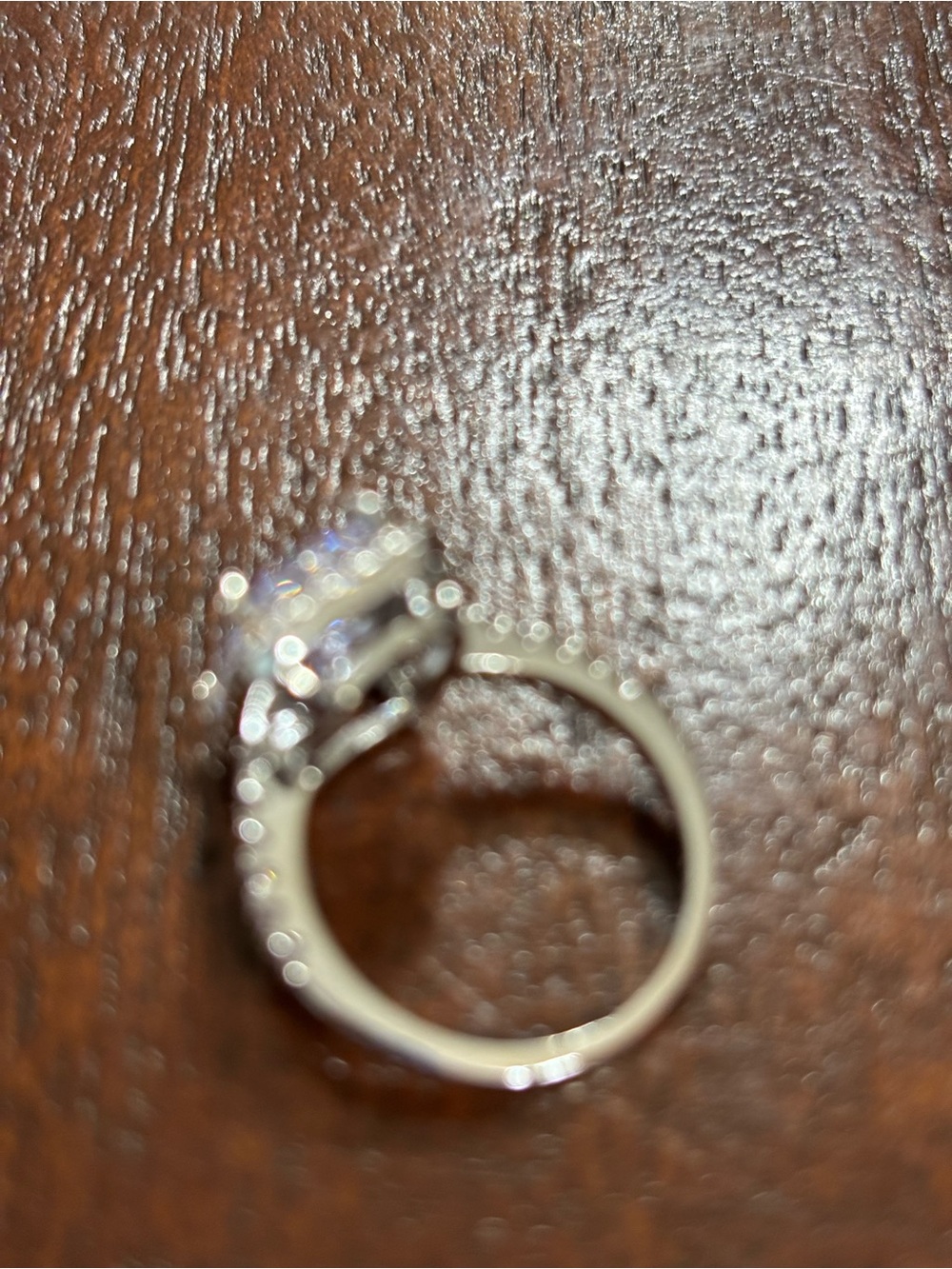 Sparkling Clear Emerald-Cut Halo Ring in Silver Tone. Size 6. - Picture 11 of 15